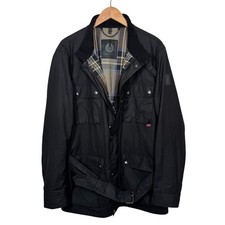 Giacca cerata Belstaff Roadways UK 44 XL IT 54 nera biker cintura cerata Roadmaster