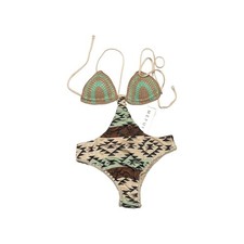 ME FUI Costume Trikini Intero coppe in Crochet Schiena scoperta Donna taglia M