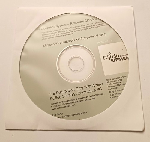 Fujitsu dvd ripristino - fujitsu, ms