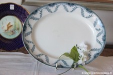  PIATTO ANTICO DA PORTATA IN CERAMICA VASSOIO OVALE INGLESE EPOCA 800 MEAT PLATE