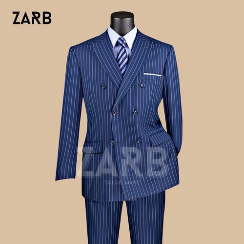 Abito gessato blu - gessato, |