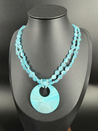 Y2k collana acrilico blu acqua - blu,