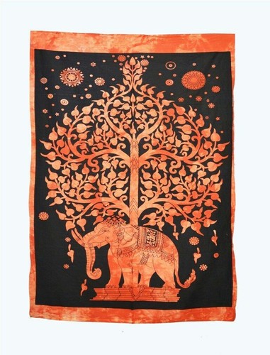 Arazzo indiano albero elefante