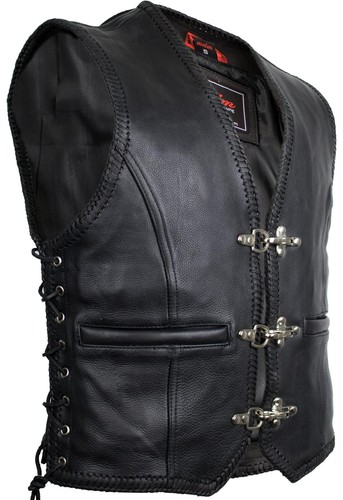 Gilet pelle rocker da - pelle,