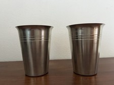 Coppia di Bicchieri In Peltro SKS Rein Zinn Vintage