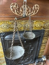 Bilancia bilancia da braccio uguale da appendere in ottone antica forgiata a mano