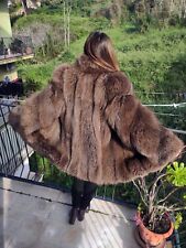 CAPPOTTO VOLPE GROENLANDIA MARRONE VOLPE ARGENTATA PELLICCIA Volpe FOURRURE RENARD pelliccia di volpe