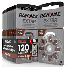 120 Batterie PILE RAYOVAC Extra 312 per Apparecchi Acustici PROTESI udito PR41