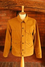 Filson Cruiser Corto Panno di Latta Marrone Scuro Giacca Cappotto Uomo L 23 Pollici Made In USA