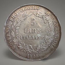 5 LIRE 1848 MILANO GOVERNO