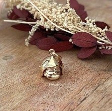 Pendente Casco Da Pompiere Placcato Oro 18 CARATI 750/1000 Gioielli Nuovo