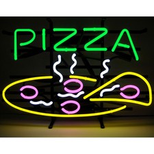Pizza Slice 19"x15" Neon Light Shop Advertising Sign Wall Hanging Nightlight