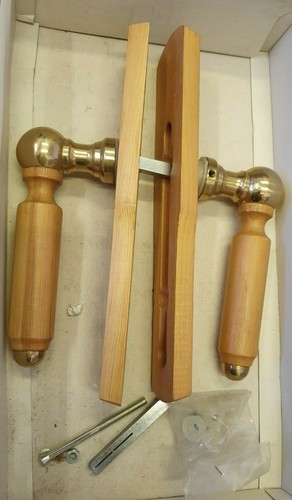 Coppia maniglie legno ottone - coppia,