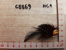 C8869 PIN SPILLA FOGLIA METALLO DORATO CON VERE PIUME COLORATE APPLICATE