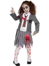 Costume da studente zombie per Bambina Halloween Funidelia