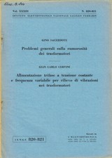 Problemi generali sulla rumorosità dei trasformatori - Alimentazione trifase a t