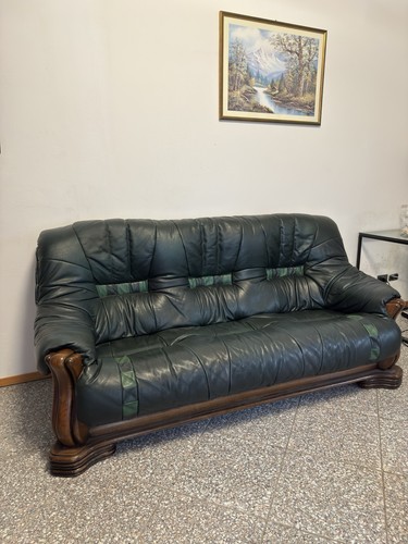 Salotto pelle con tavolino - pelle,