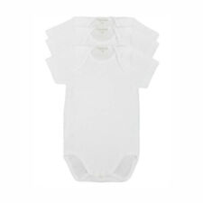 3 Body Neonato Neonata Liabel 05832B Mezza Manica in Cotone Bianco e Fantasia