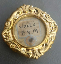 Objet De Devotion Reliquaire French Reliquary Voile BMV Vierge Marie