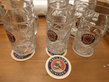 6 BICCHIERE BOCCALE  BIRRA PAULANER 1l +SOTTOBICCHIERI  PAULANER