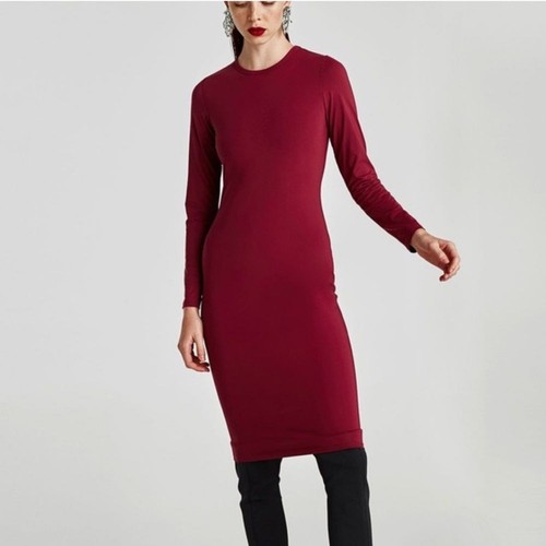 Abito midi zara maniche lunghe - abito,
