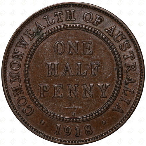 Moneta mezzo penny 1918 - , i