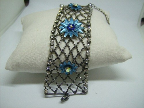 Bracciale smaltato con fiori - , e