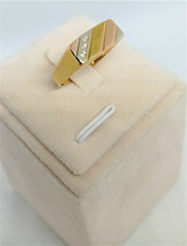 Anello oro bianco giallo 18k - bianco,