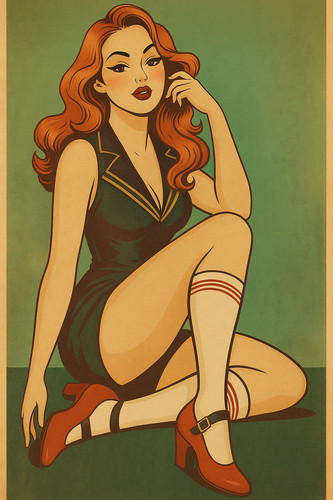 Poster pin vintage retrò - pin, up