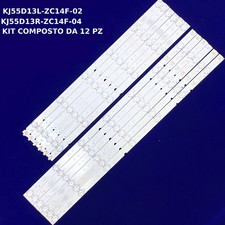 KIT DA 12 BARRE STRIP LED TV AKAI KJ55D13L KJ55D13R AKTV5514 UHD T SMART