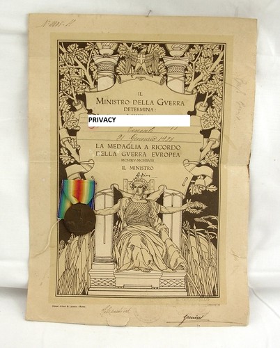 Diploma medaglia lorioli a - e,