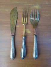  POSATE IN OTTONE ED ARGENTO