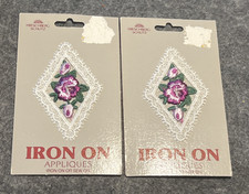 Lotto toppe fiori viola su