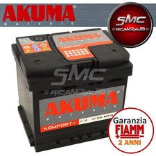 BATTERIA AUTO AKUMA = FIAMM 55 AH 12V 480A EN ORIGINALE FIAT PUNTO 188