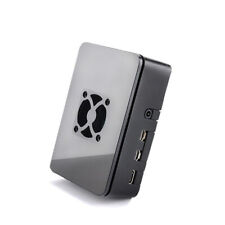 Enclosure Case Box Raspberry Pi 4 B Nero lucido + Alimentatore 5V 3.0A Usb C