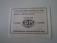 advertising Pubblicità 1927 AUTO AUTOMOBILI OM BRESCIA 4 - 6 CILINDRI