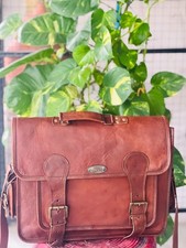 Borsa messenger da uomo vintage in vera pelle con tracolla valigetta per laptop