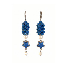 Orecchini notte stellata blu - orecchini,