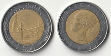 1985 Italy 500 lire coin