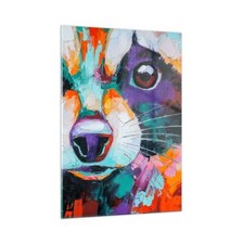 Quadro su Vetro 50x70cm Procione Colorato Olio Stampe Immagini Moderni Murale