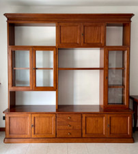 Mobile TV, in Legno di Noce In Stile "Arte Povera" ,altezza 242cm, larghezza 248