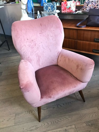 Poltrona velluto rosa - in,