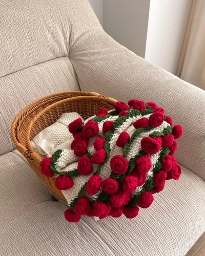 Coperta bouquet rose - coperta,