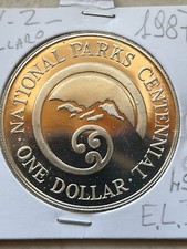 Nuova Zelanda New Zealand 1 Dollaro 1987 National Parks Centennial Argento Unc.
