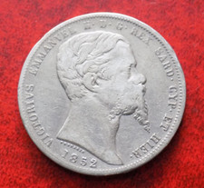 5 Lire 1852 Zecca di Genova  R VIittorio Emanuele II 1849 - 1861