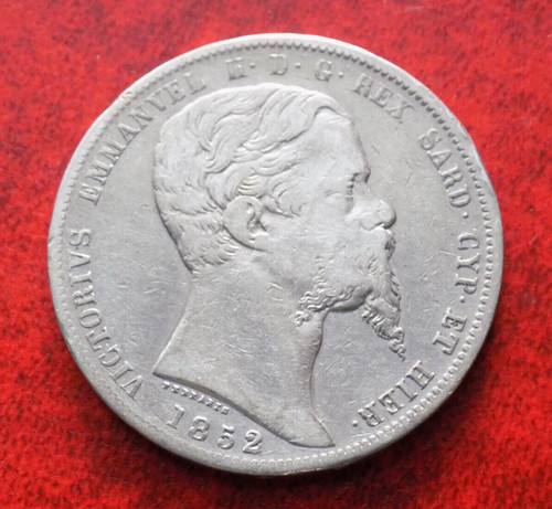 Lire 1852 zecca genova r - zecca,