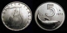 ITALY 1972 5 Lire Gem BU