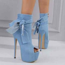 Stivali Estivi Tacco 16 Cm Blu