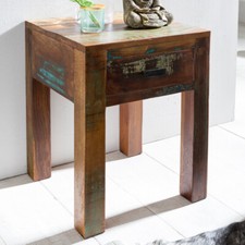 Comodino legno massello shabby chic cassetto piccolo tavolino consolle notte 