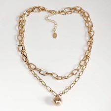 Collana con ciondolo sfera doppio filo Zara 17" elegante donna festa vacanze gioielli